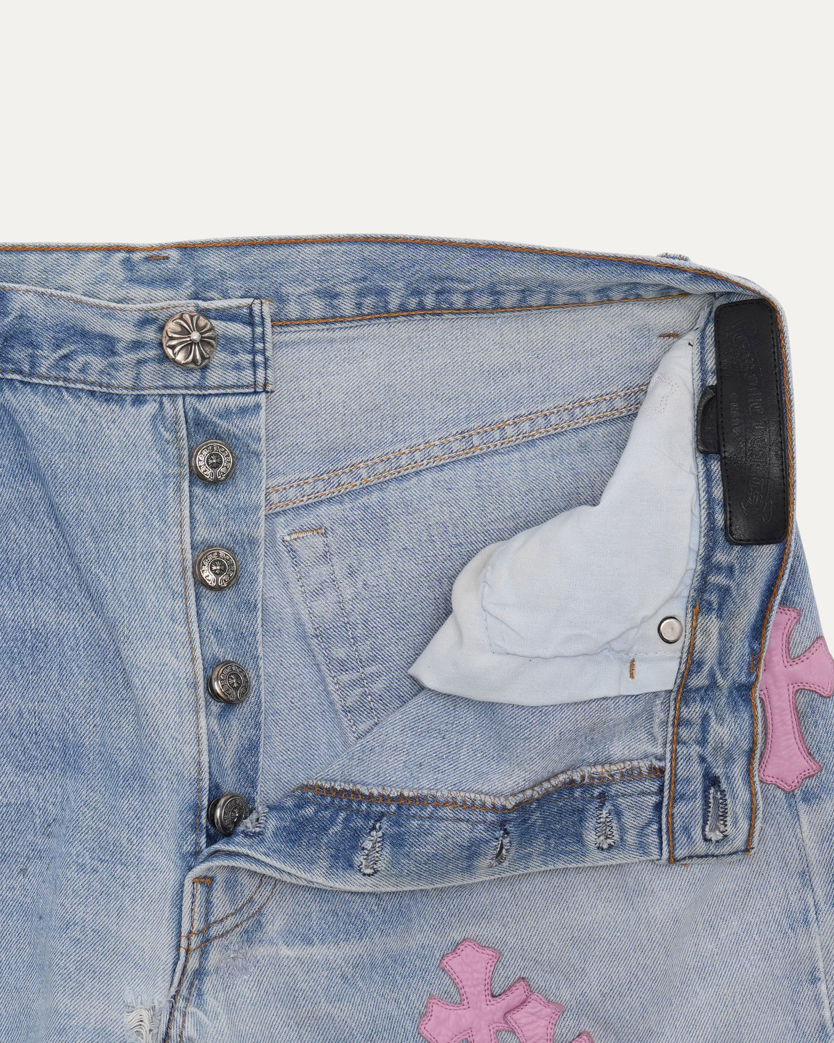 Levi's 501 Heart Embellished Cross Patch Jeans