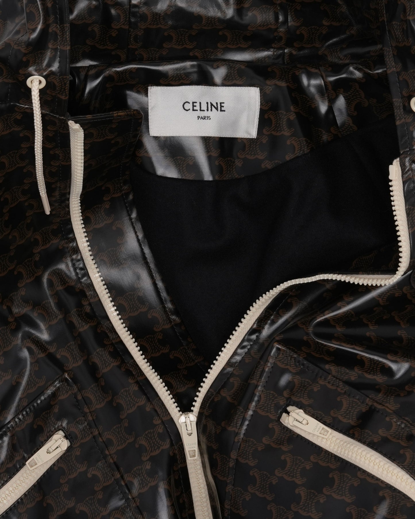 Coated Triomphe Monogram Hooded Jacket