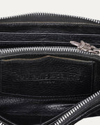 Quilted Cross Patch Long Zip Wallet