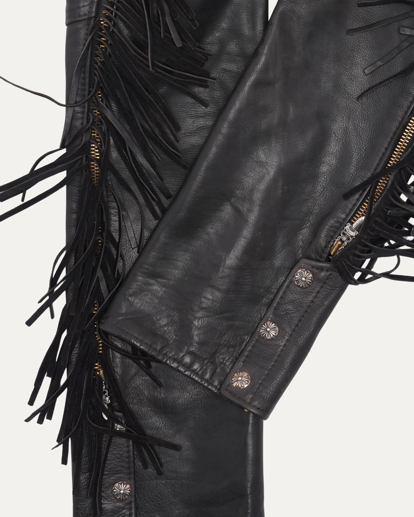 Roller Belt Leather Fringe Chaps