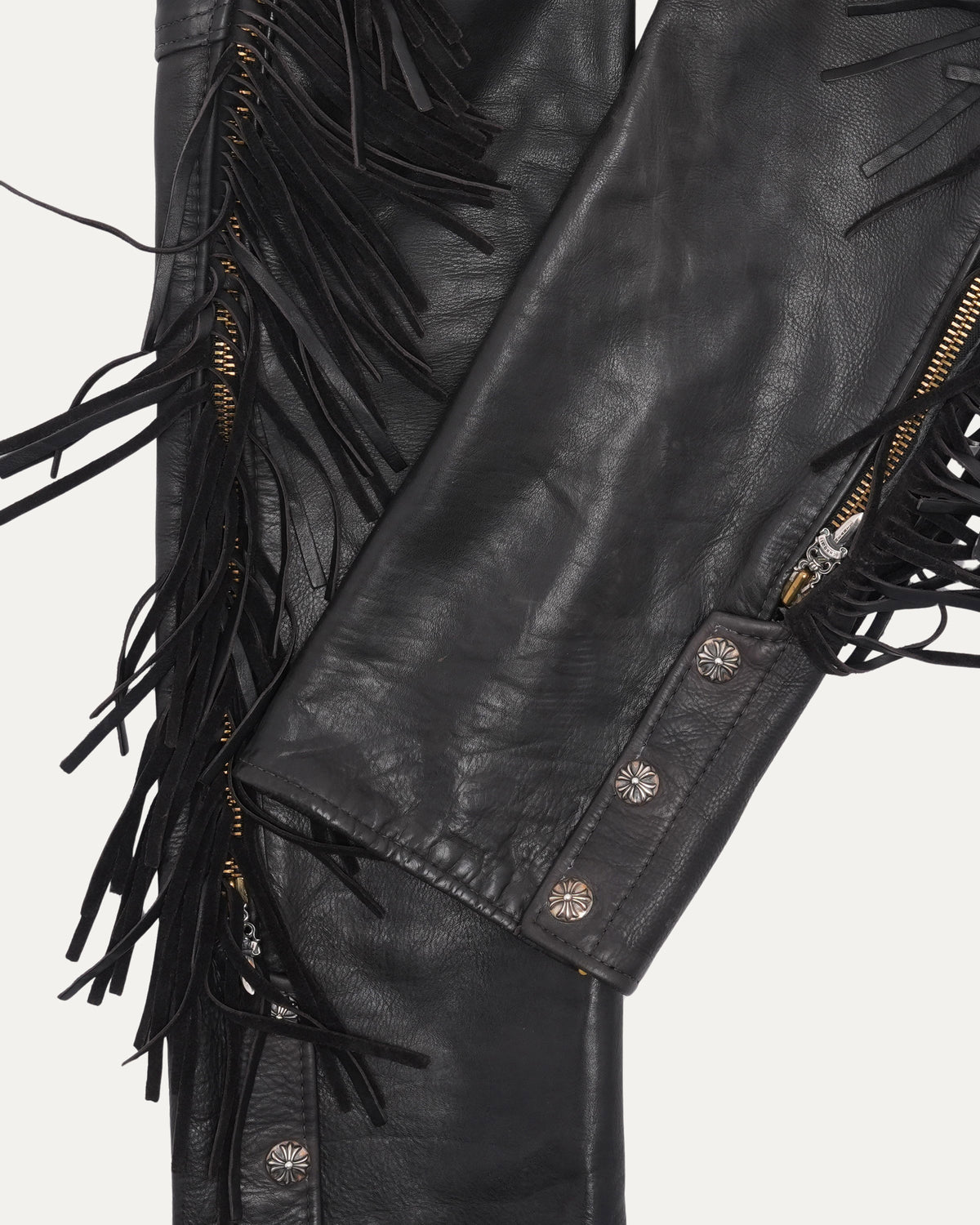 Roller Belt Leather Fringe Chaps