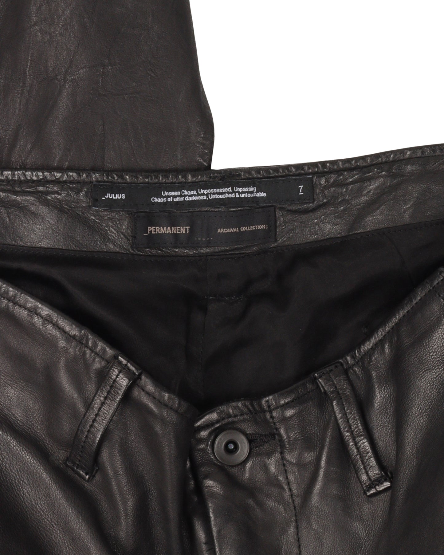 Leather Gas Mask Cargo Pants