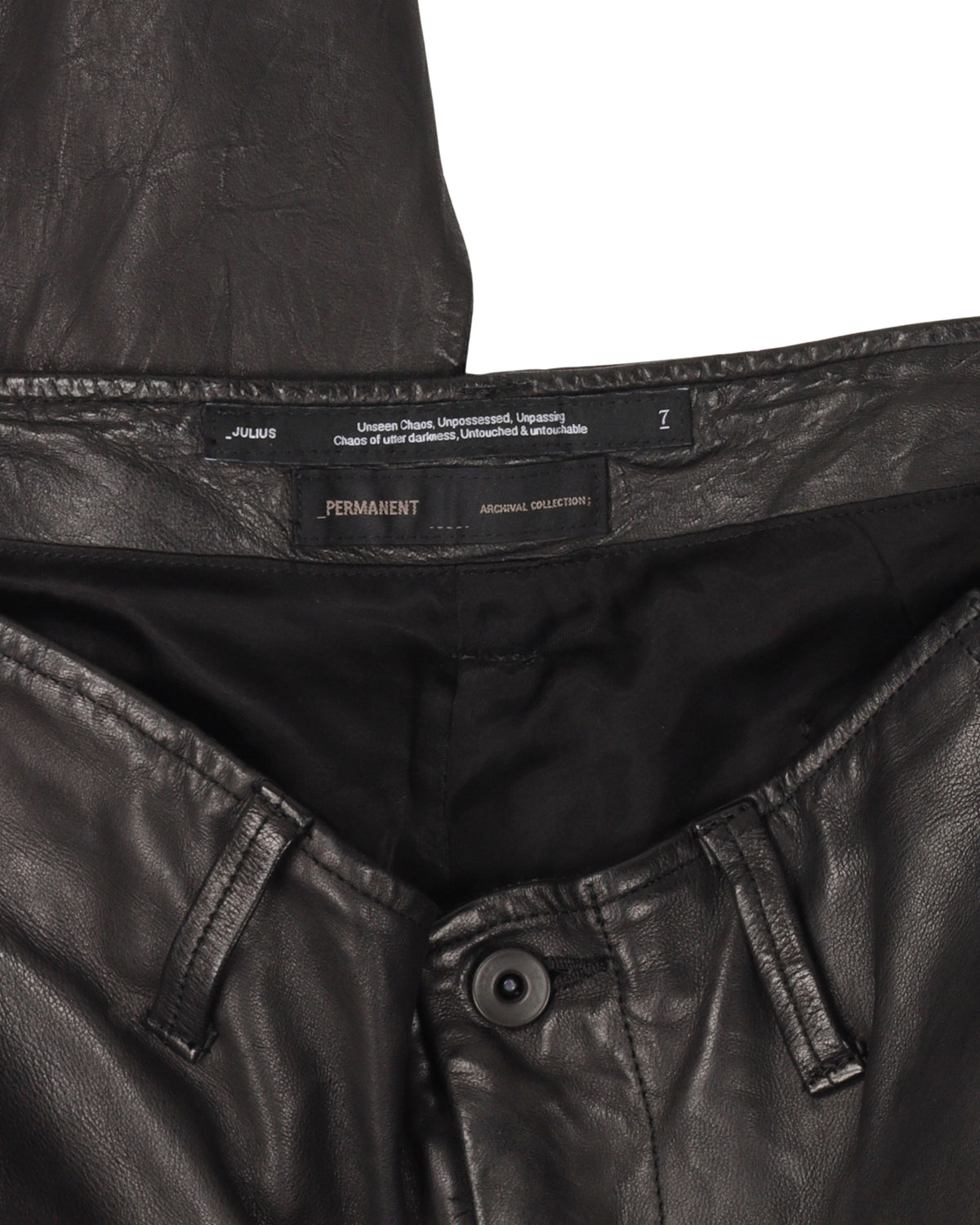 Leather Gas Mask Cargo Pants