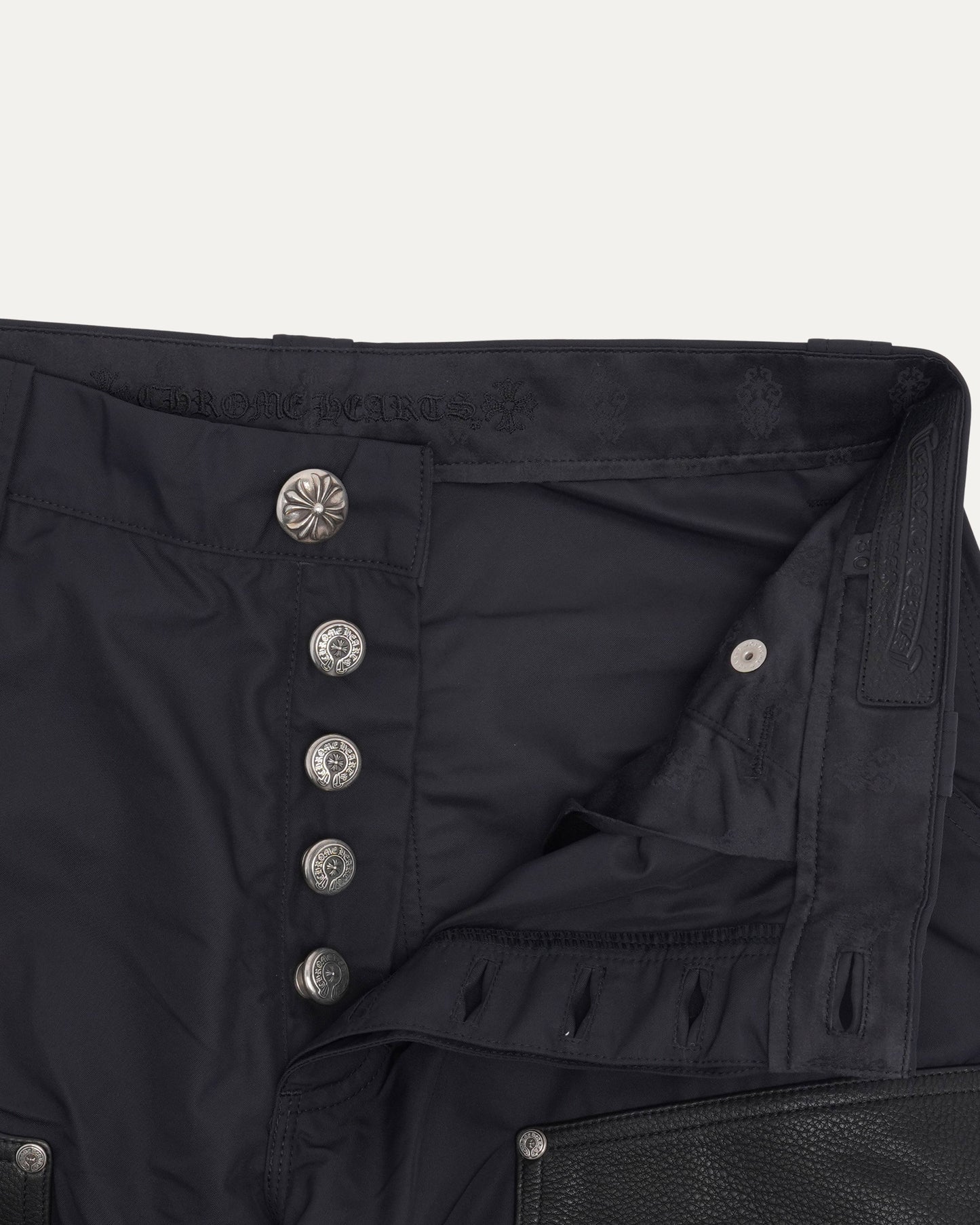 Nylon Leather Double Knee Shorts