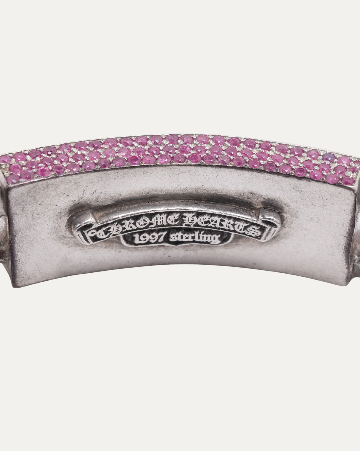 Pink Sapphire Double ID Bracelet