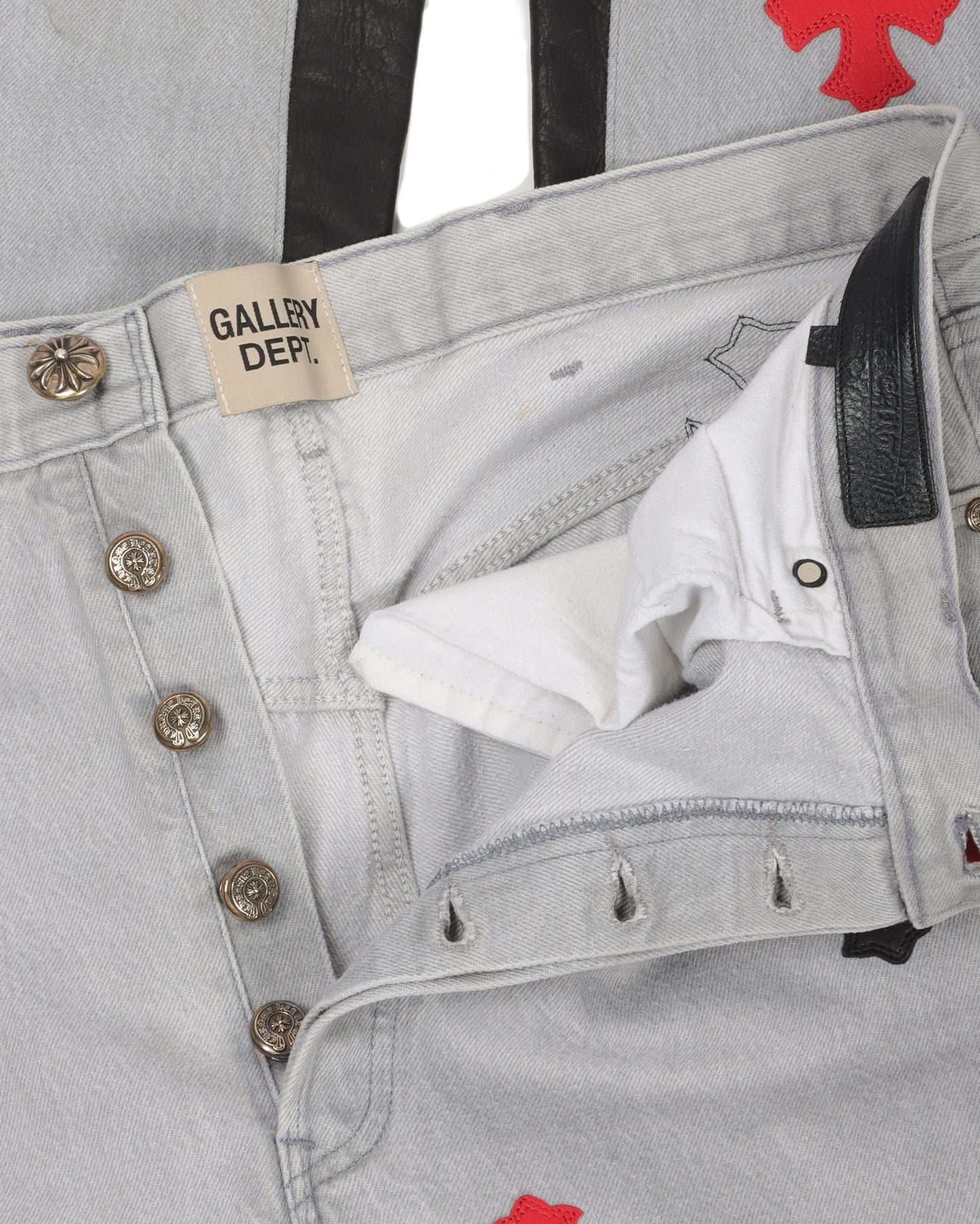 1 of 1 Gallery Dept. La Flare Cross Patch Jeans