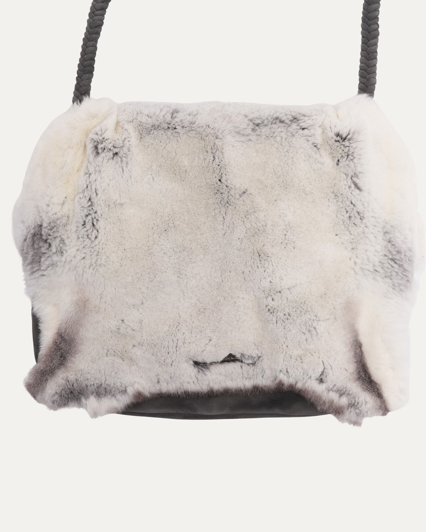 Fleur Embellished Fur Leather Messenger Bag