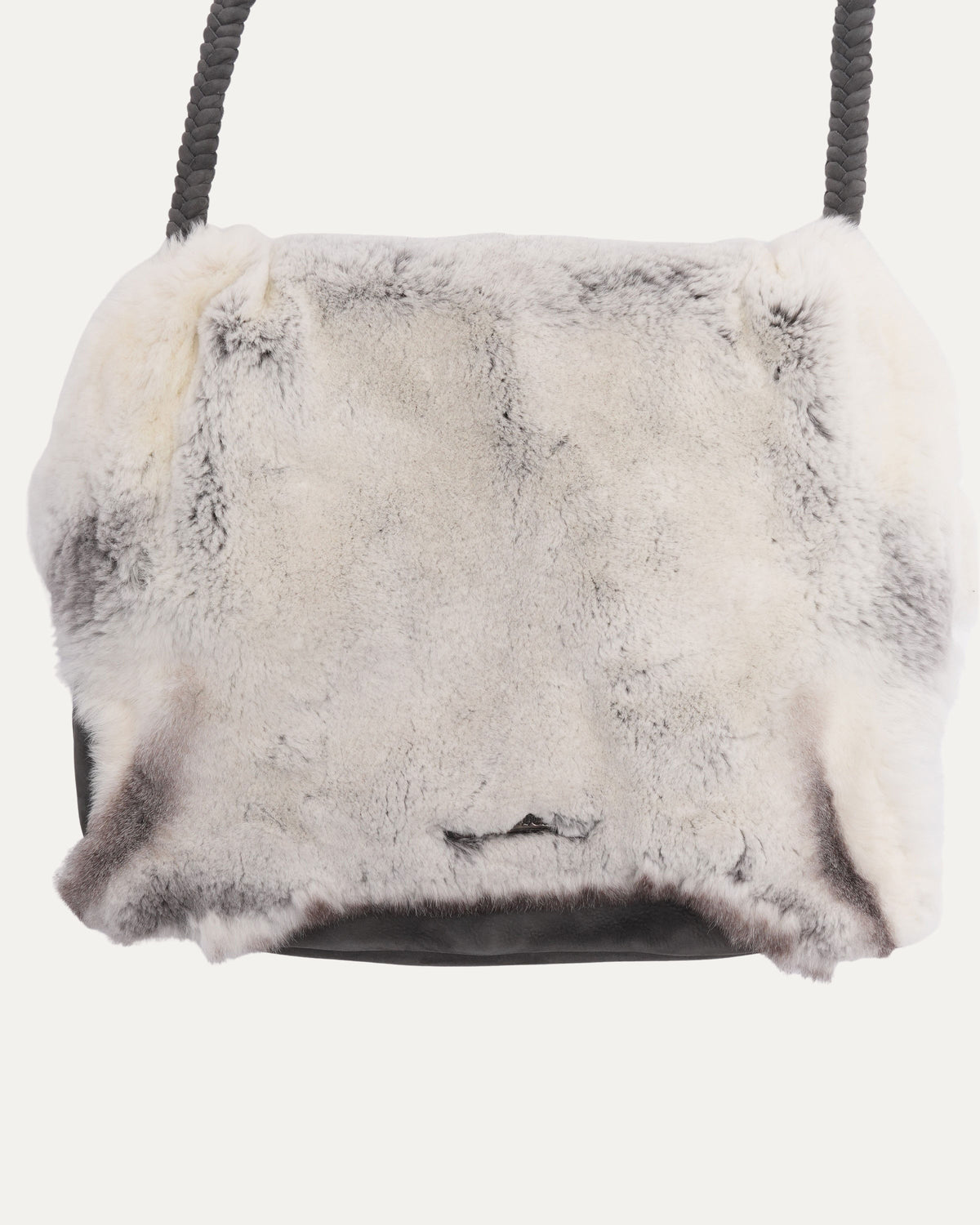Fleur Embellished Fur Leather Messenger Bag