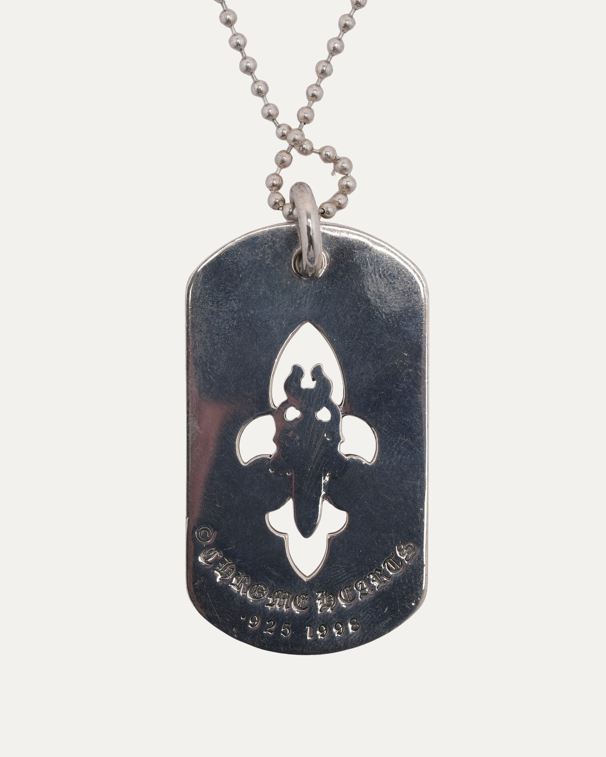 Cross Cutout Dagger Dog Tag Pendant