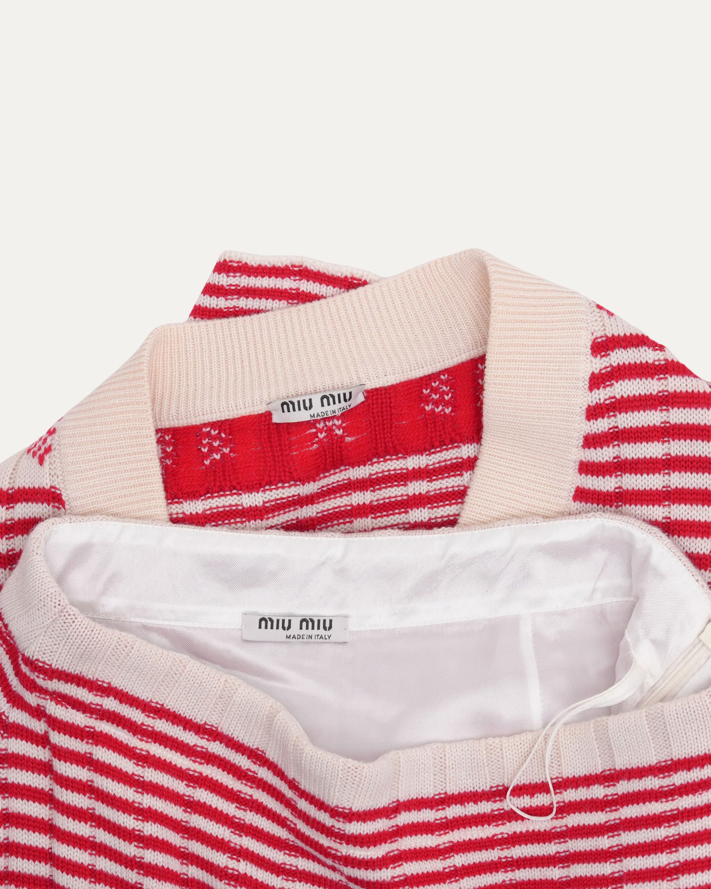 Striped Knit Sweater Skirt Set