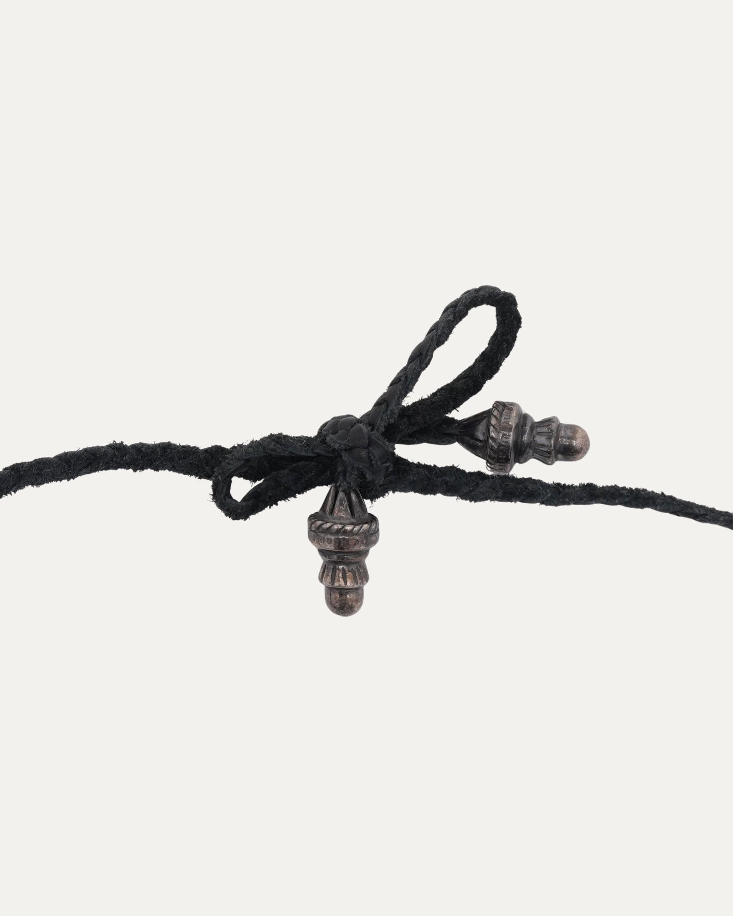 Cross Pendant on Braided Leather Necklace