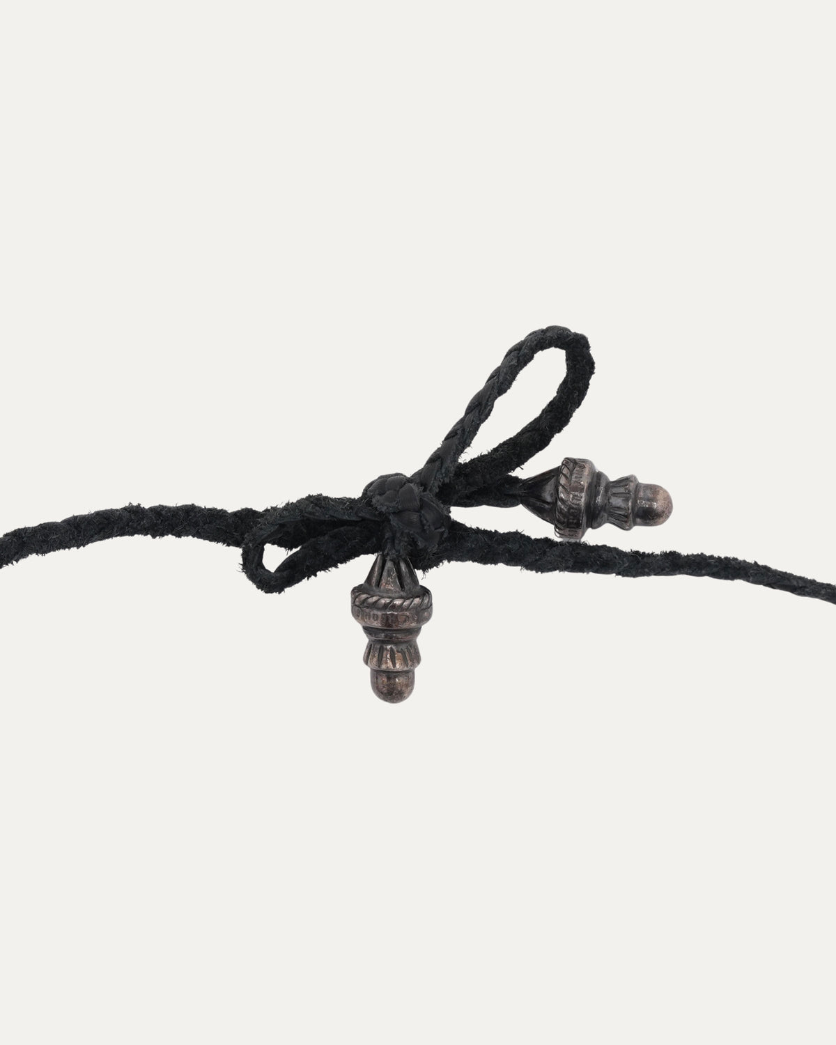 Cross Pendant on Braided Leather Necklace