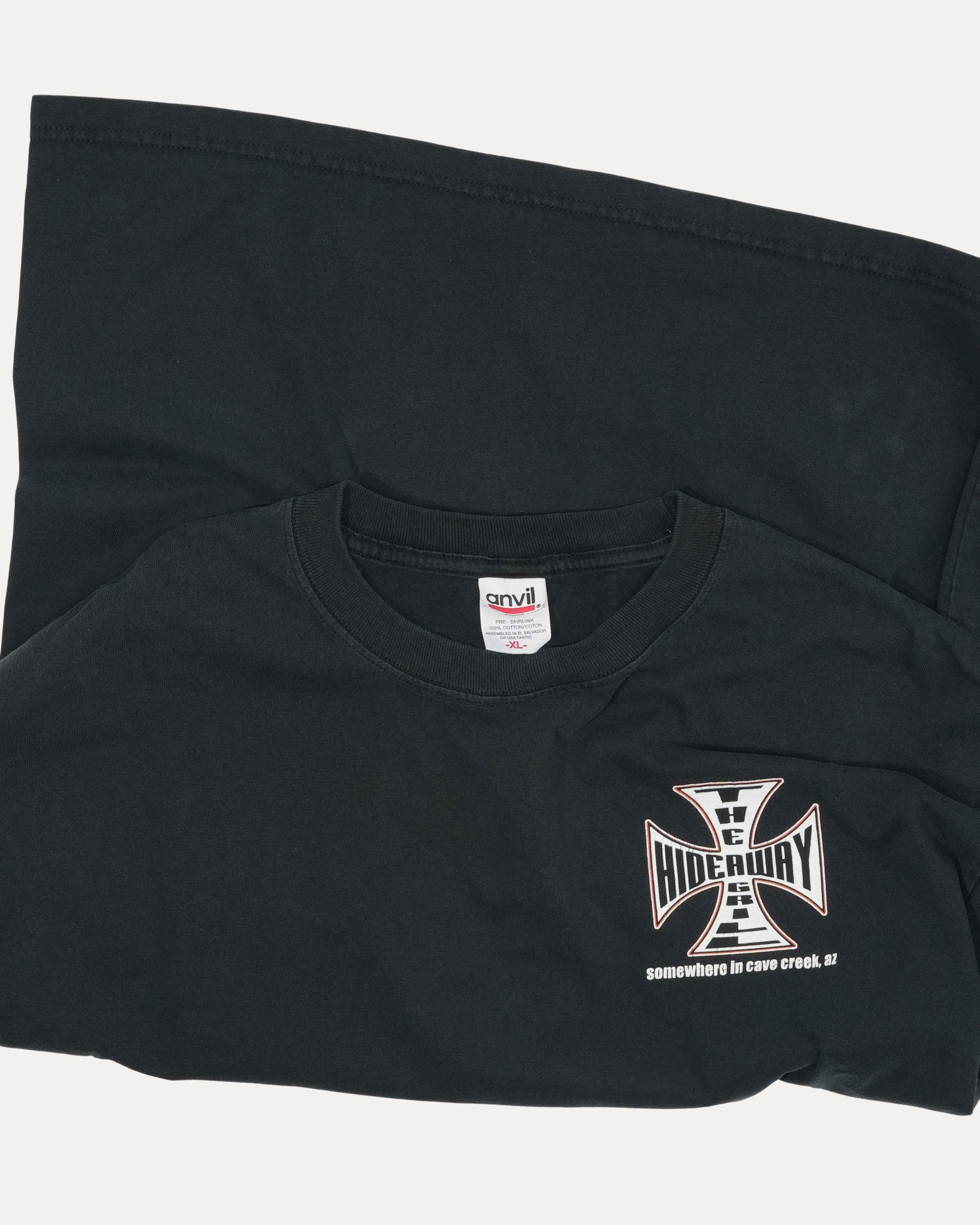 The Hideaway Grill Flaming Cross Long Sleeve T-Shirt