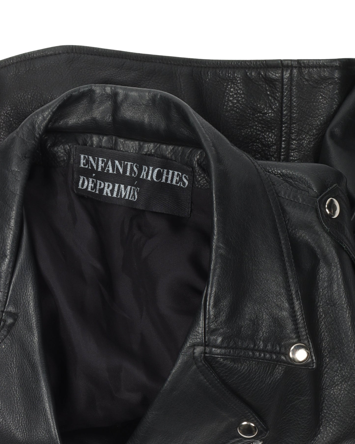 Chess Board Leather Double Rider Jacket