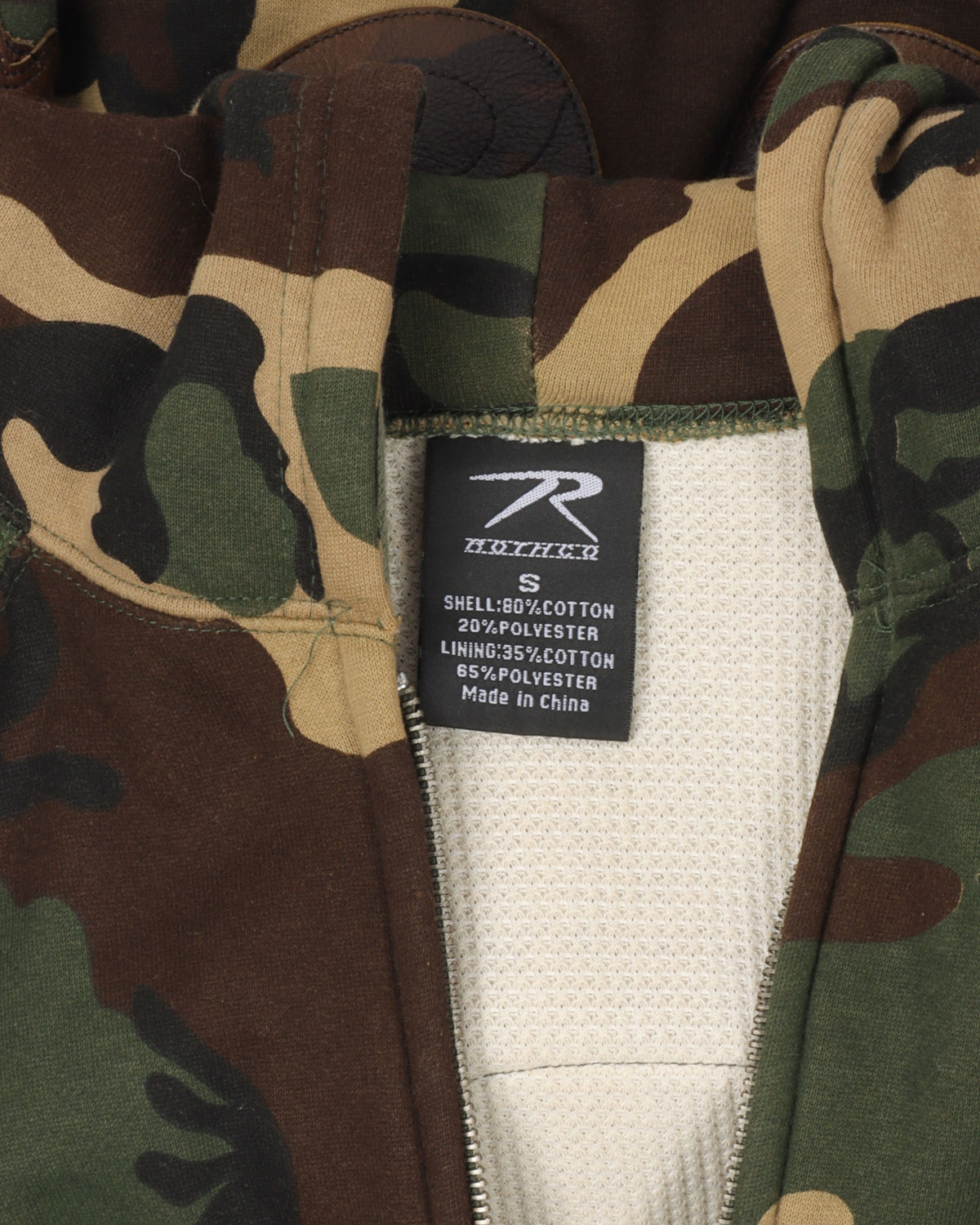 Camouflage Cross Patch Thermal Hoodie