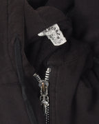 Vintage Leather Horseshoe Logo Zip-Up Hoodie
