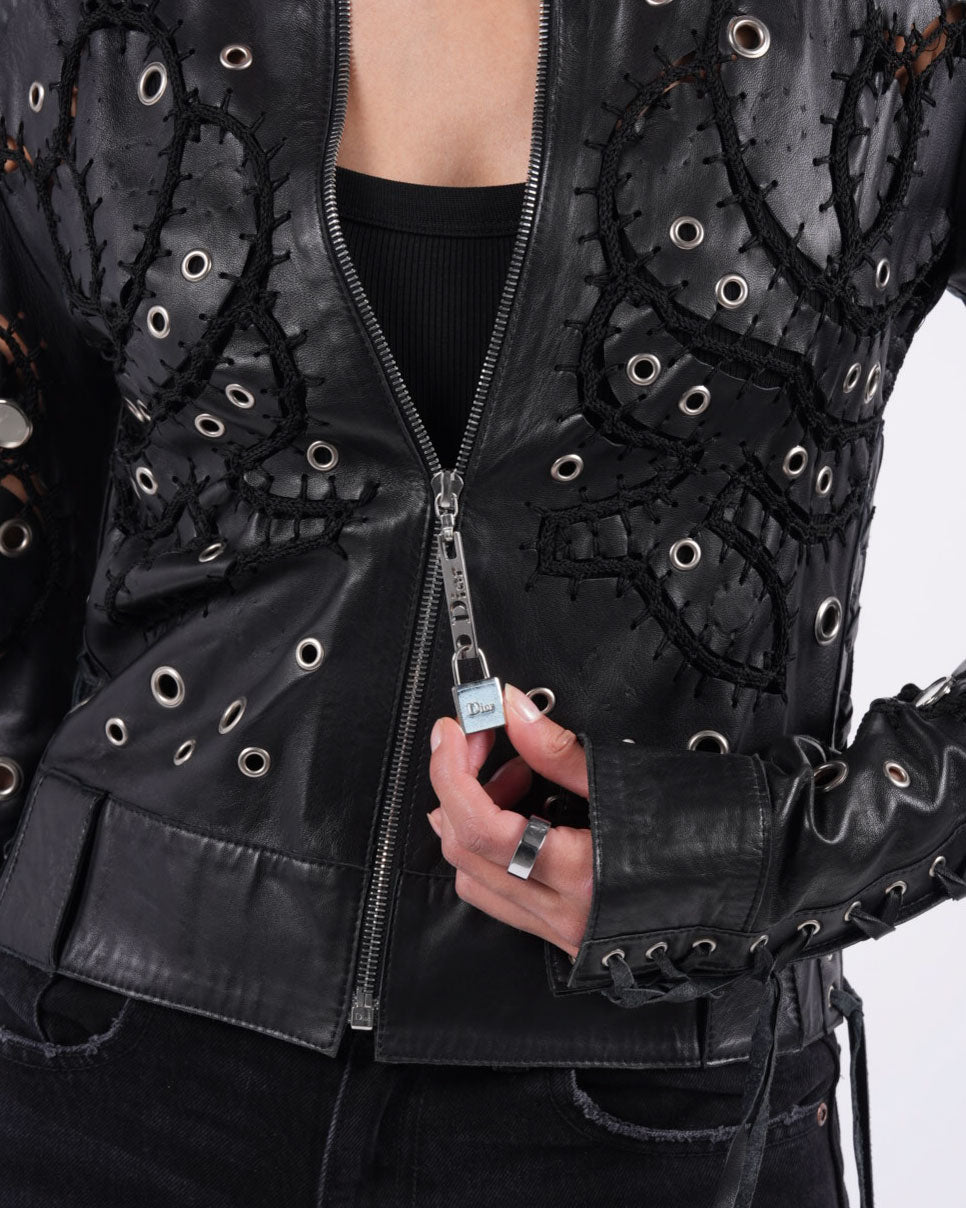 Galliano Era SS 2004 Mirrored Leather Jacket
