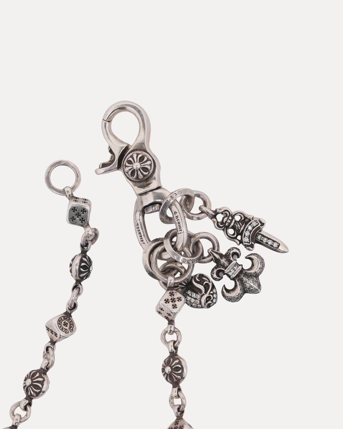 Dice Plus Ball Wallet Chain w/ Diamond Charms