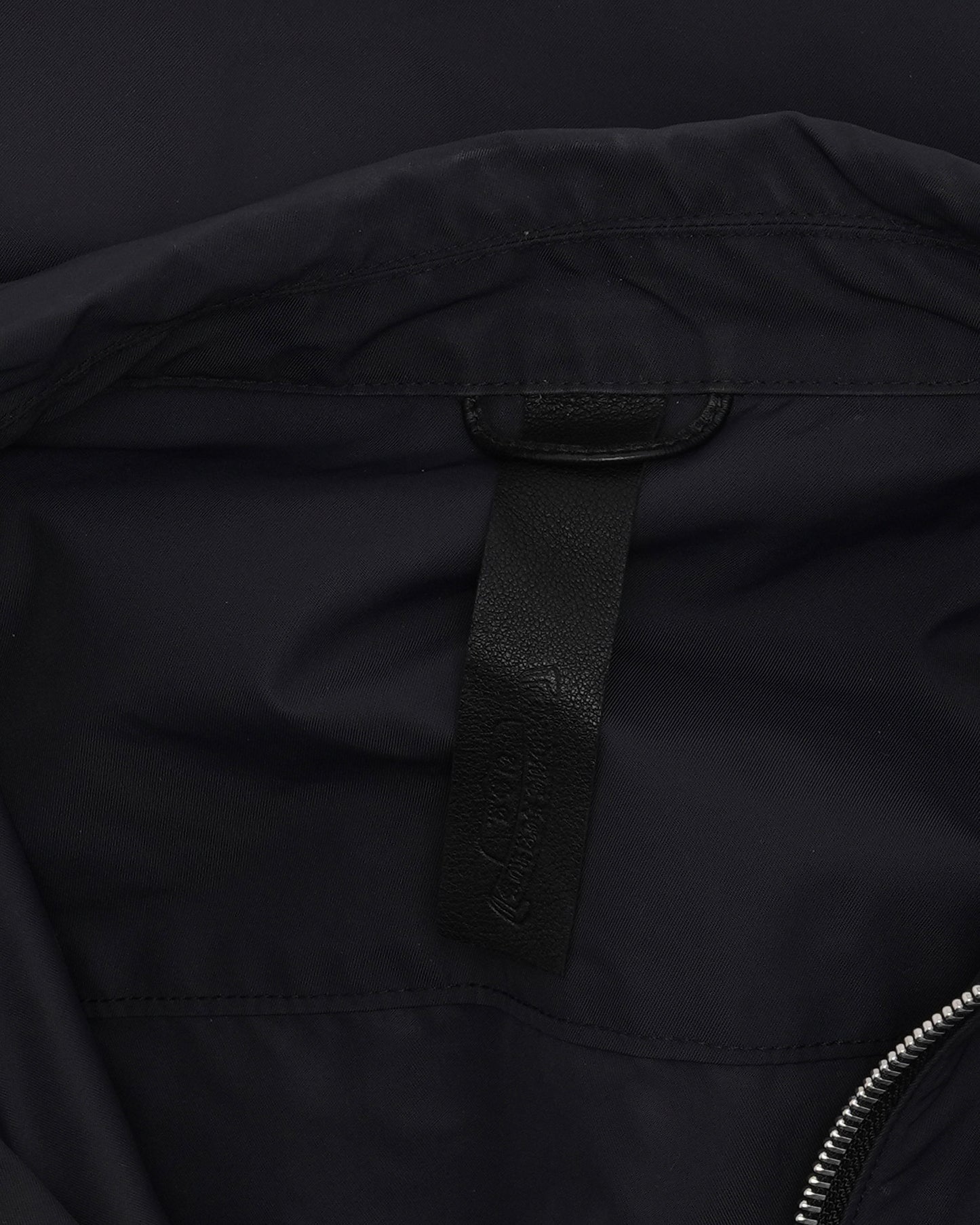 Nylon and Leather Sedated Zipper Shirt