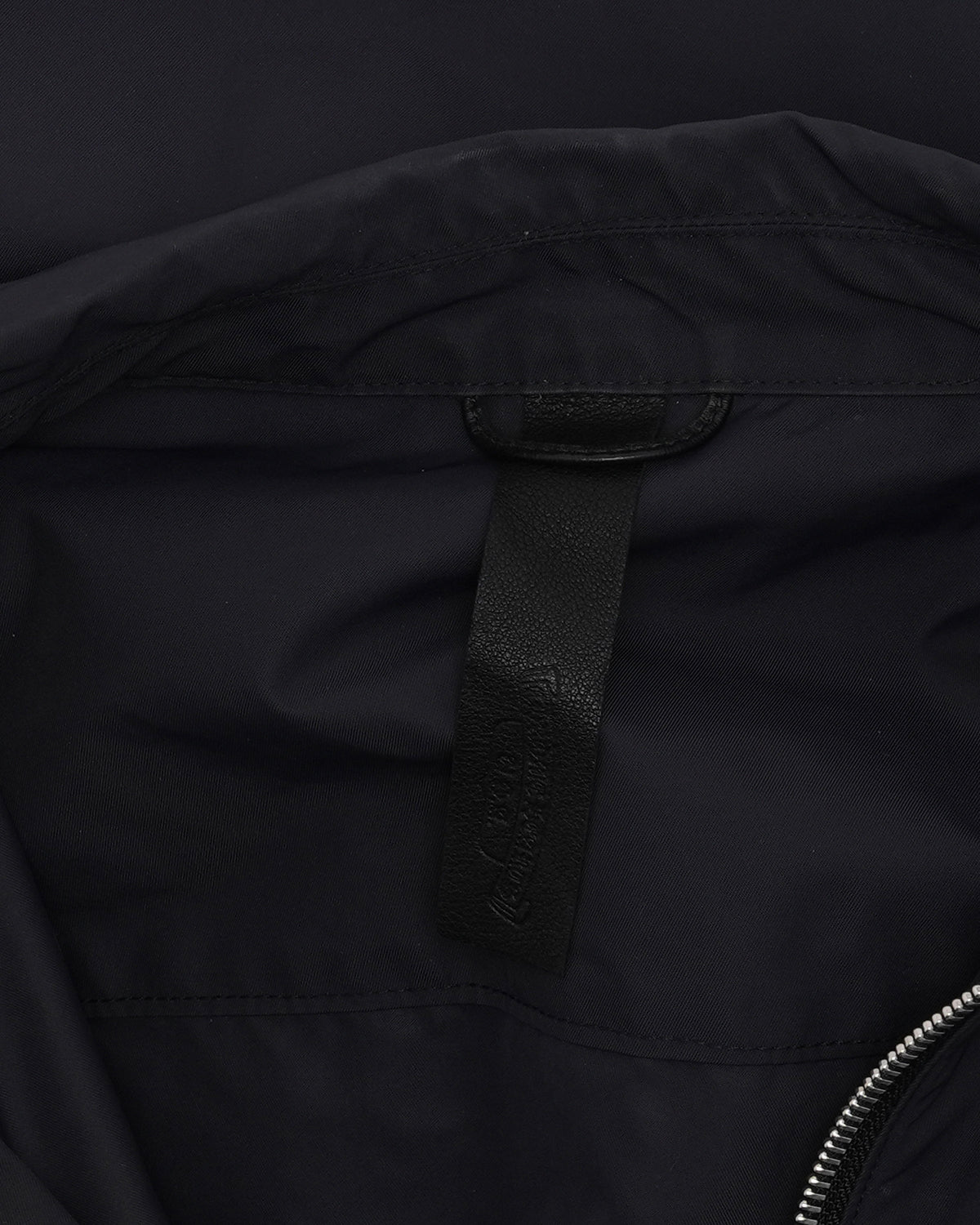 Nylon and Leather Sedated Zipper Shirt