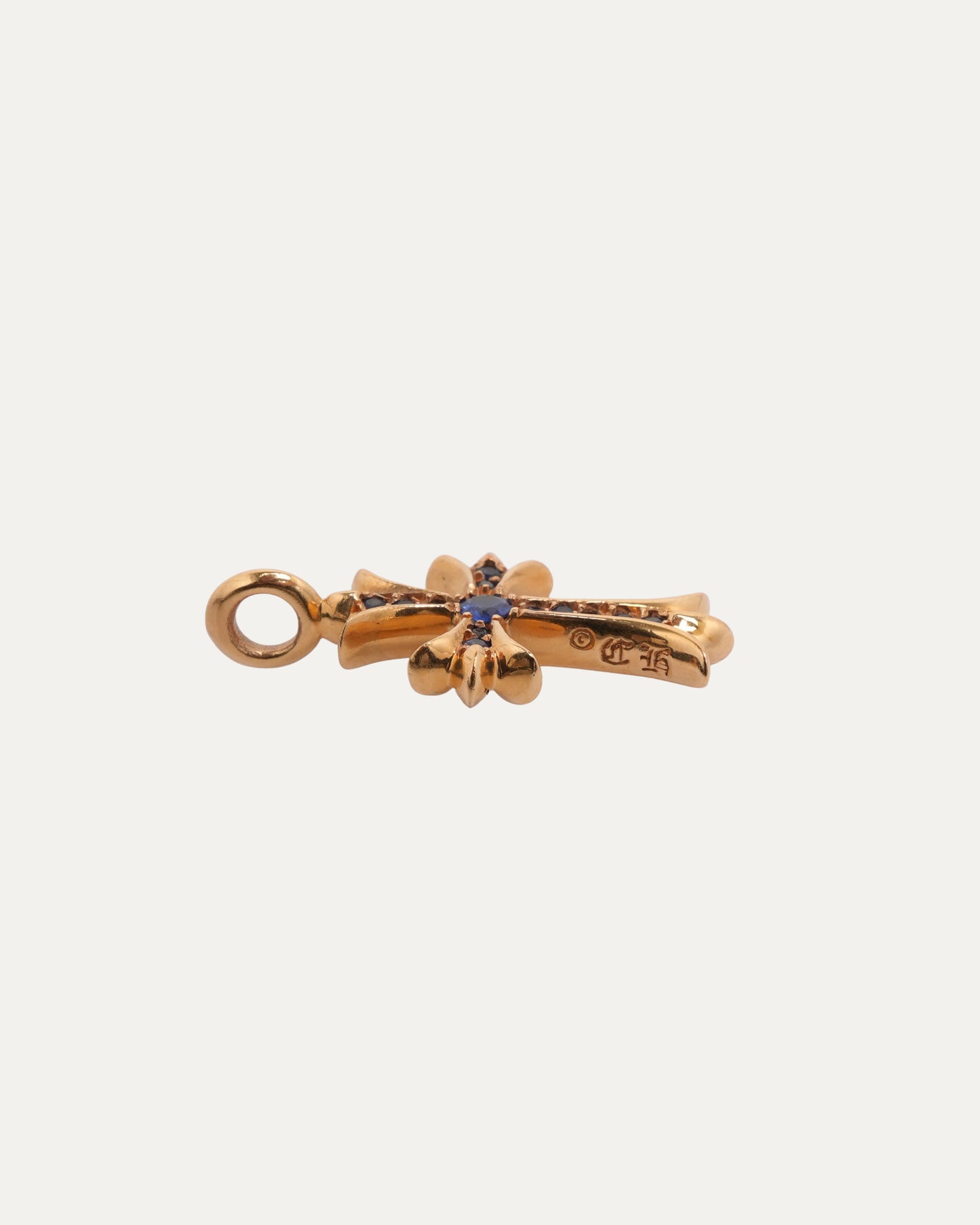 Gold Sapphire Tiny Fat Pendant