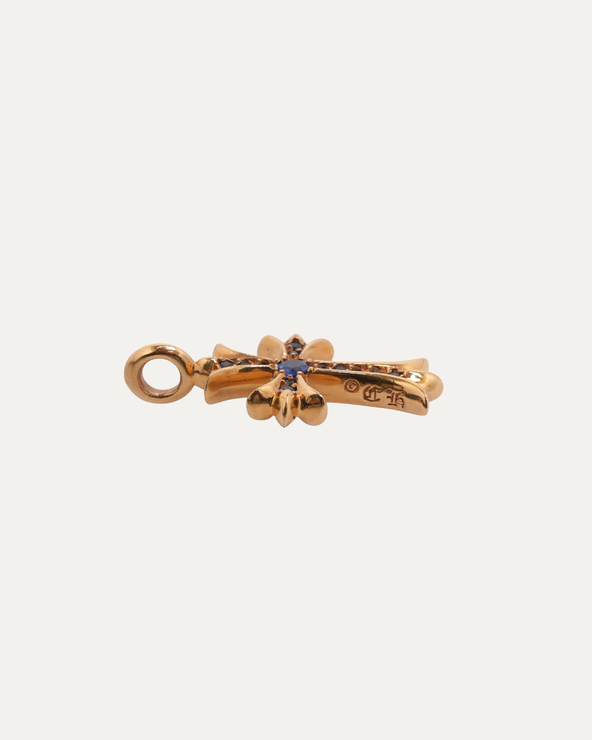 Gold Sapphire Tiny Fat Pendant