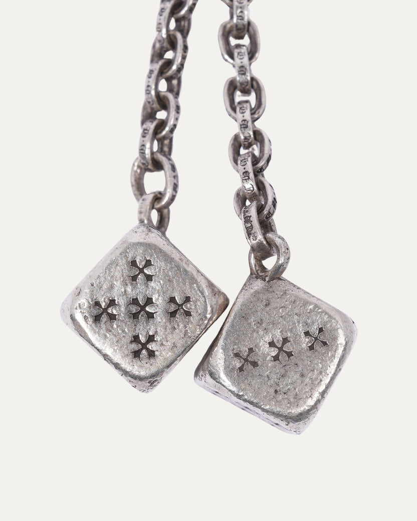 Silver Dice Keychain Clip