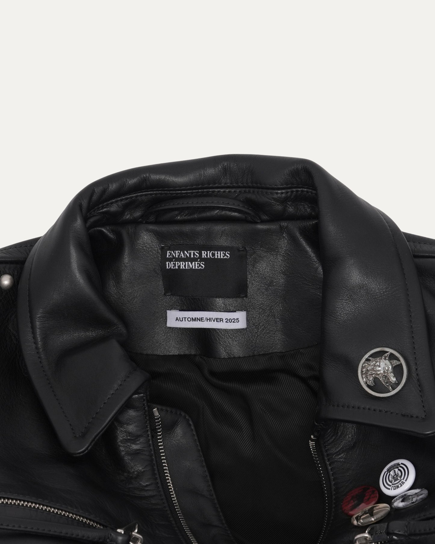 Sid Cropped Leather Jacket with Studs