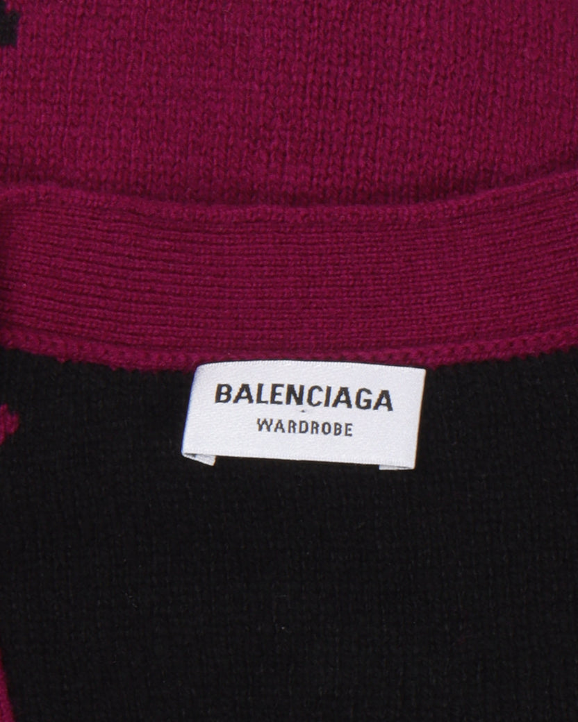 fire gange score Ernæring Balenciaga All Over Logo Cardigan Sweater