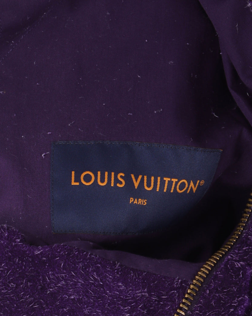 Suede Leather Embossed Monogram Jacket