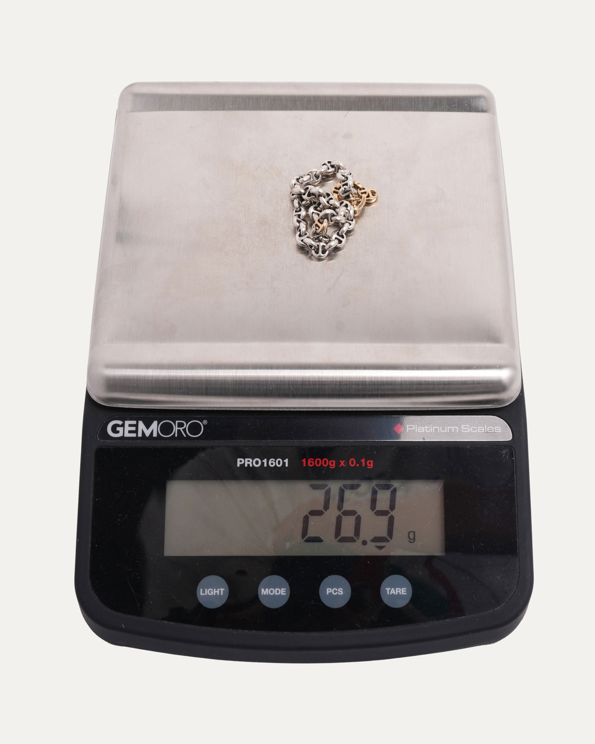 Mixed Metal 5mm Open-Link Bracelet with Diamonds
