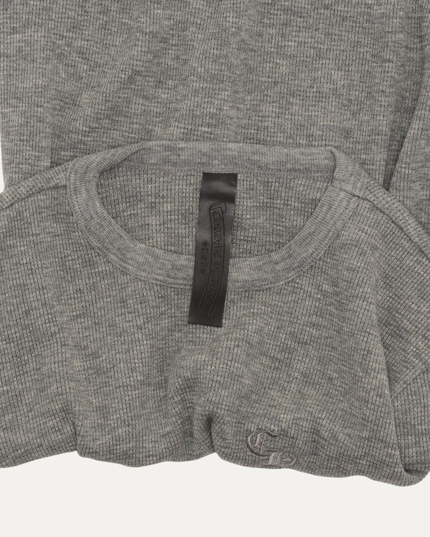 Embroidered Thermal Long Sleeve T-Shirt