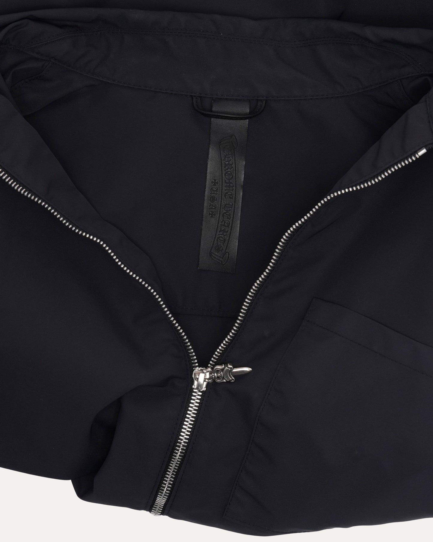 Nylon and Leather Zip Up Shirt