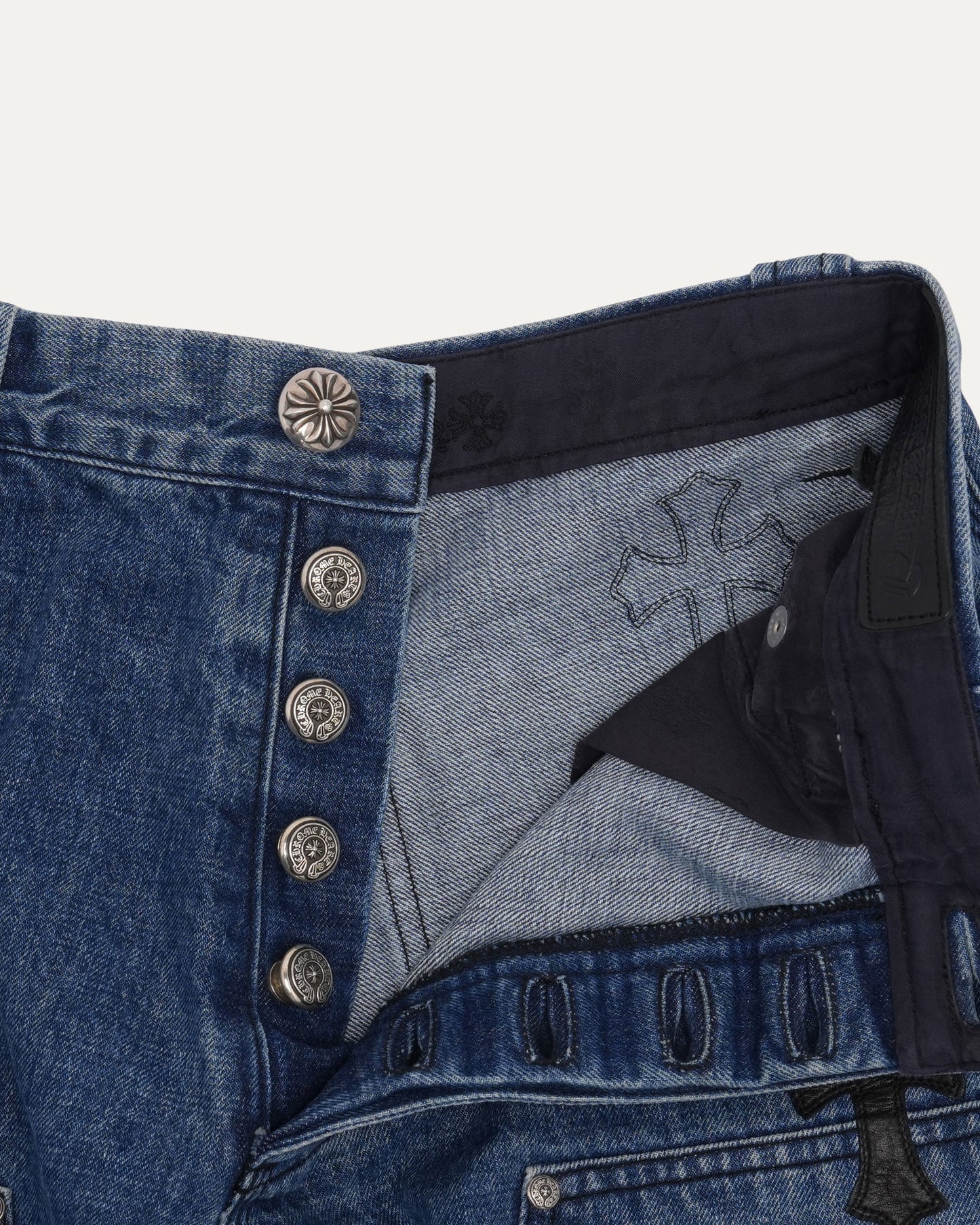 Turbo Diesel Cross Patch Double Knee Jean Shorts