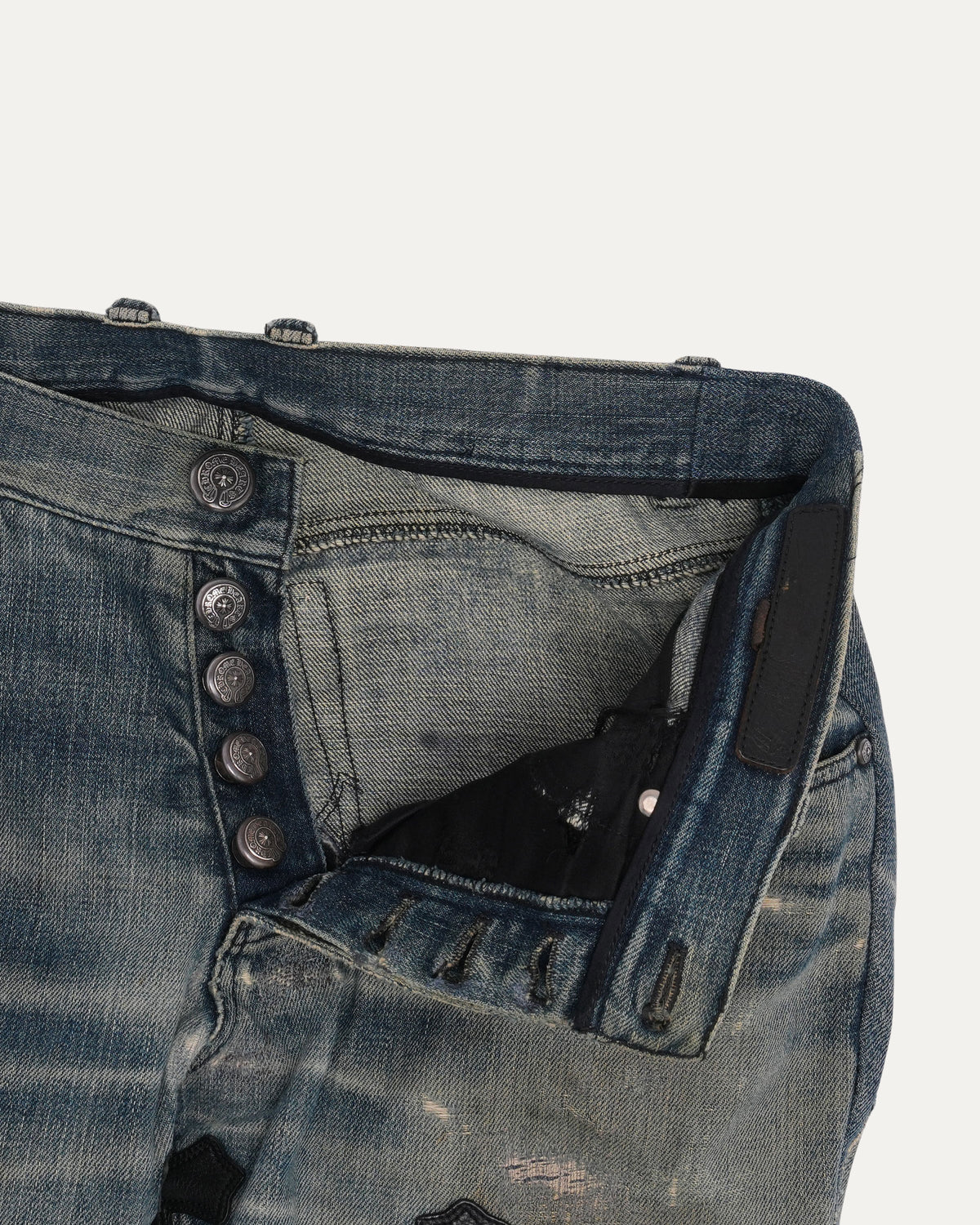 Vintage Repaired Cross Patch Jeans