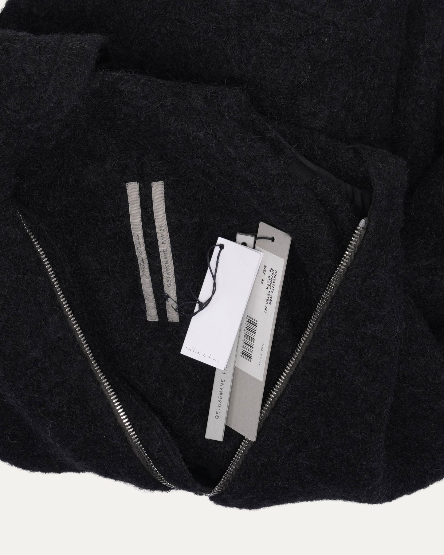 Alpaca Mohair Blend Oversized Gimp Hooded Knit Jacket