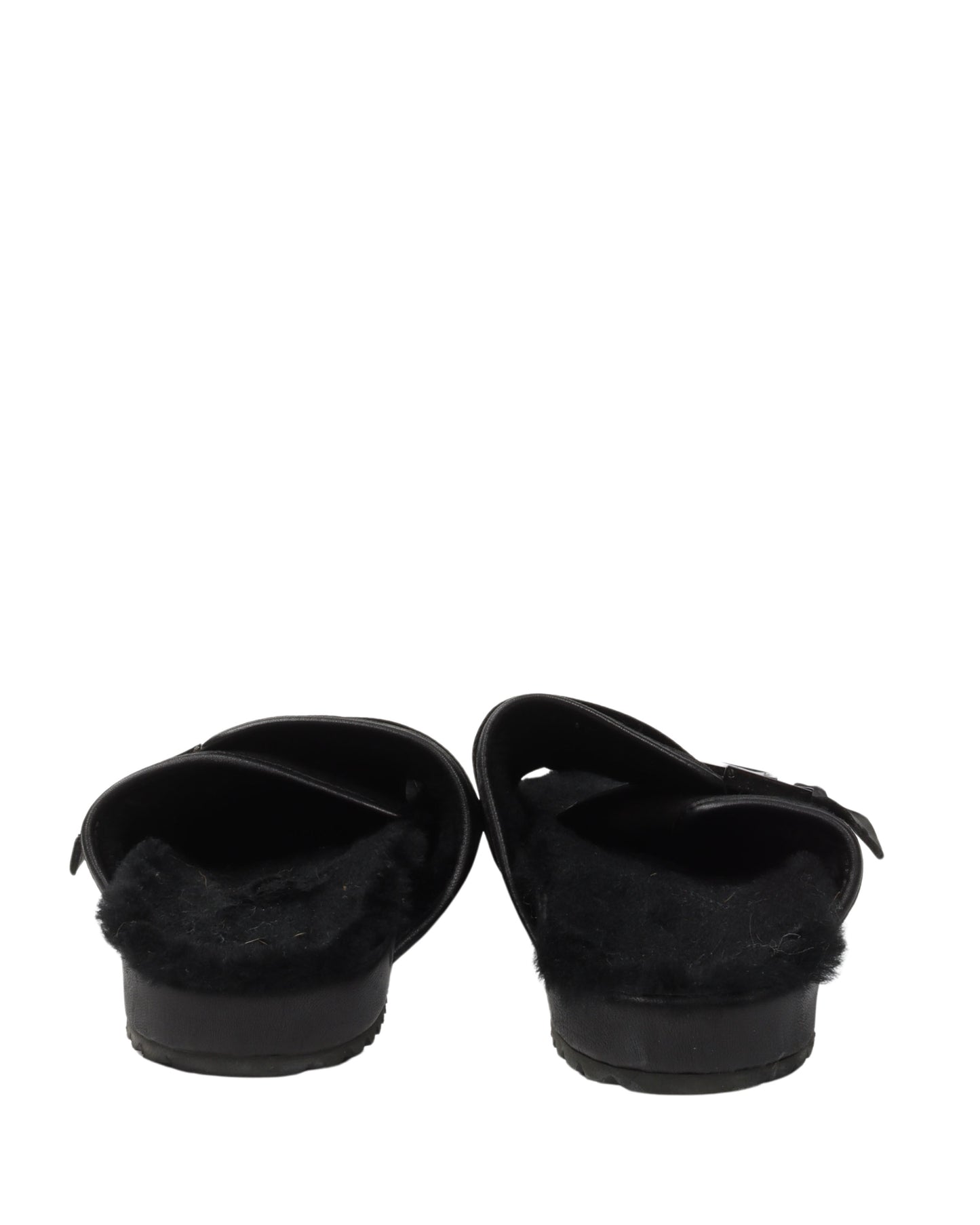 Strapped Sandals with Fur Footbed