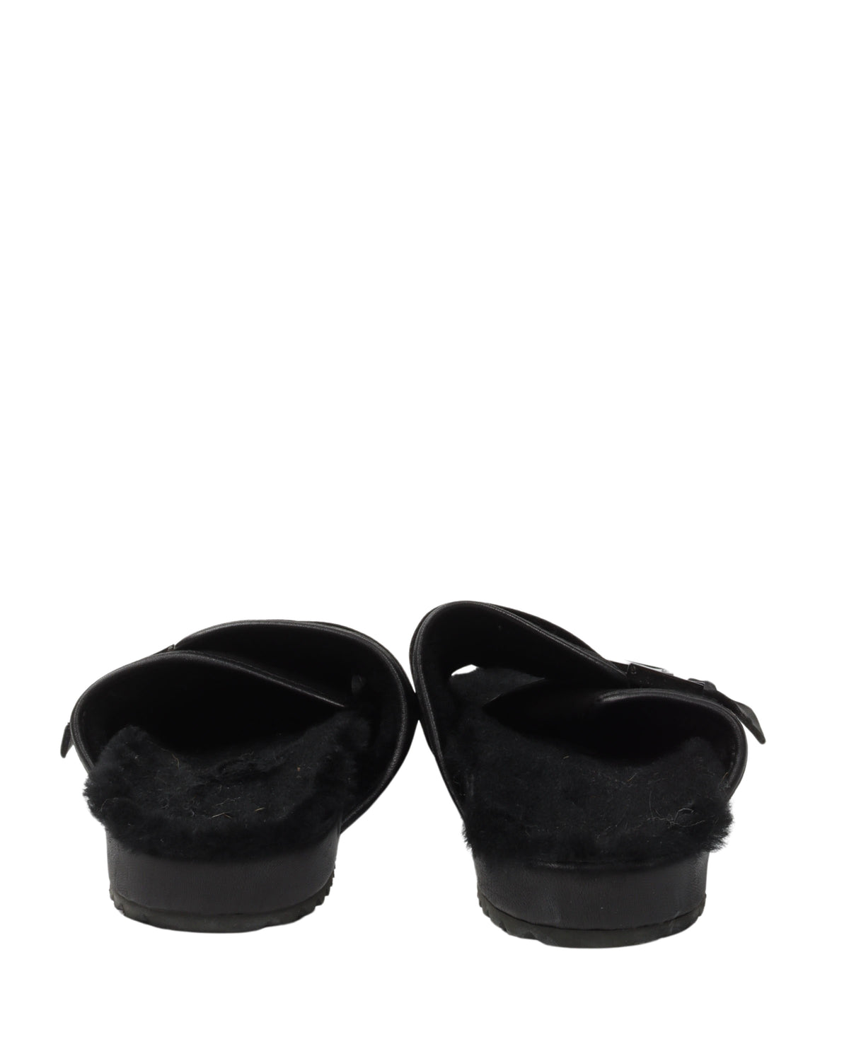 Strapped Sandals with Fur Footbed