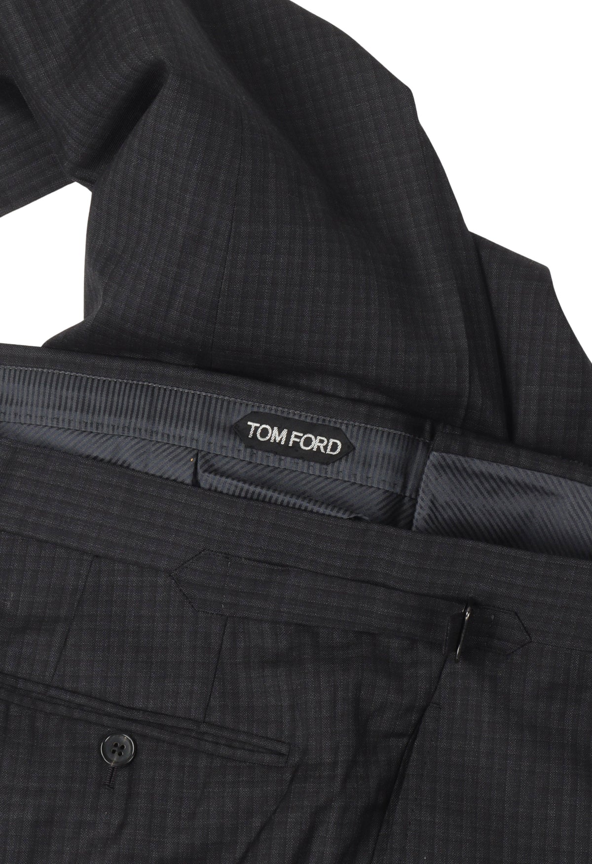 Grid Pattern Wool Trousers