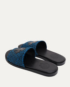Plus Cross Patch Leopard Slides