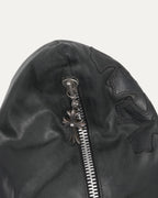 Cross Patch Leather Pillow