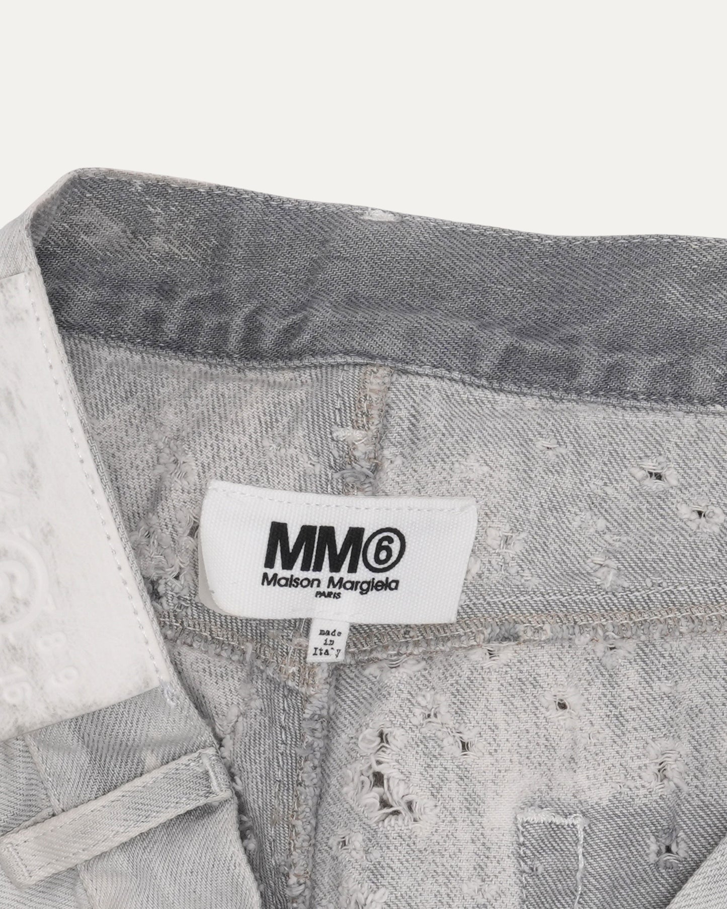 MM6 Destroyed Denim Shorts