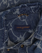 Chain Monogram Short Sleeve Denim Shirt