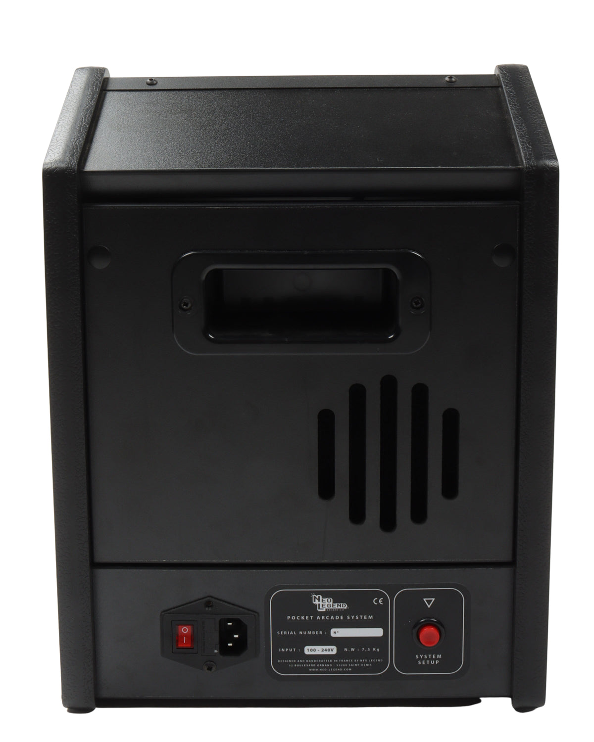 Neo Legend Retro Arcade Machine with Palm Trees and a Checkered Pattern