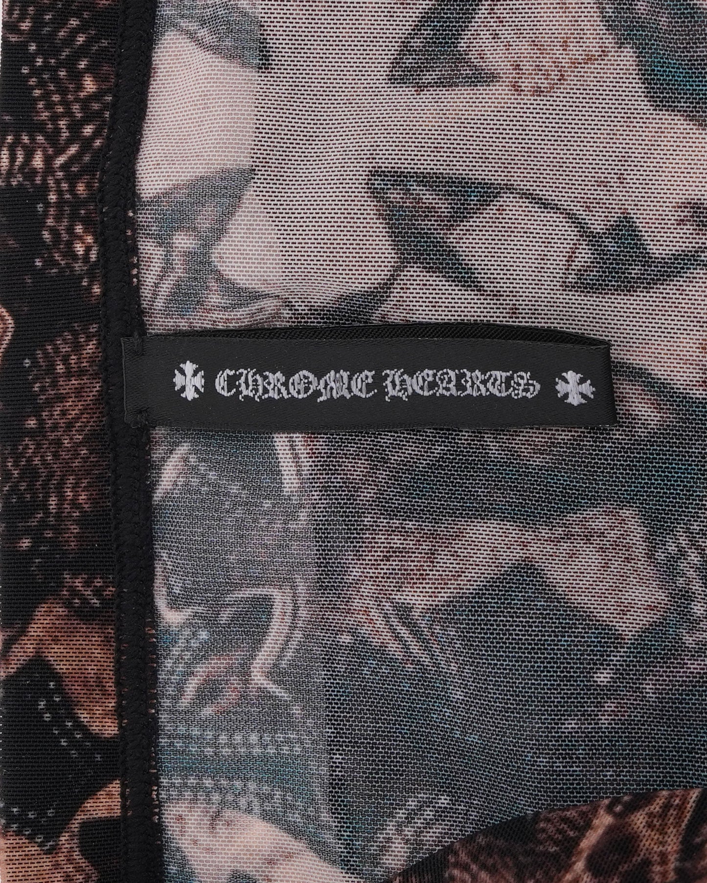 Waterfall Cross Patch Print Mesh Tube Top
