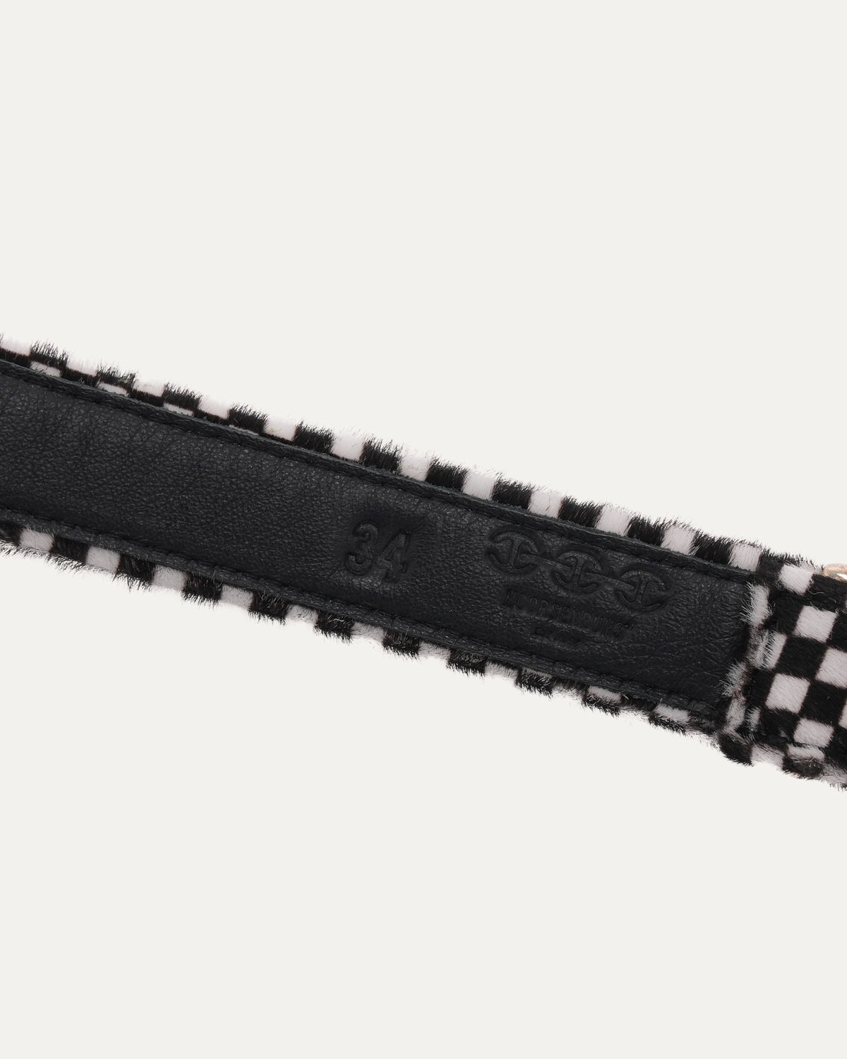 Checkerboard Pony Hair Western Belt