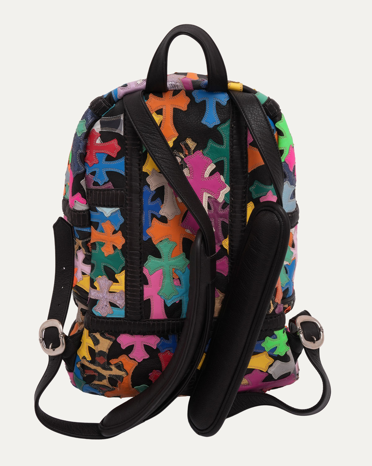 Multicolor Cross Patch Filigree Backpack