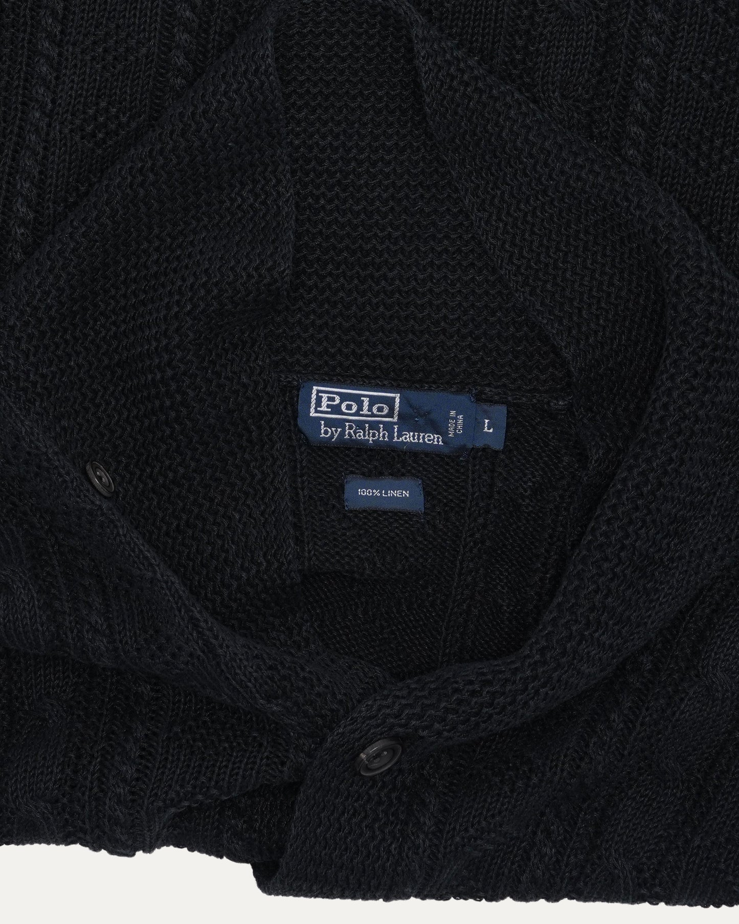 Polo Shawl Collar Linen Cardigan
