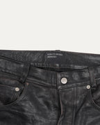 Crust Repaired Leather Flare Jeans