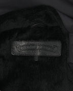 Faux Fur Lined Cobra Cross Patch Racing Jacket